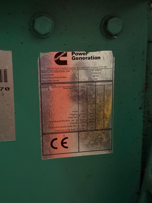 FOR SALE: Cummins QSV91 Diesel Generator – 2000 kW Industrial Powerhouse